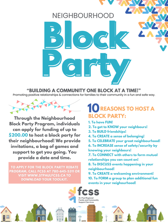 Neighborhood Block Parties: St Paul Regional FCSS
